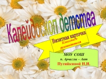 Защита программы воспитательной работы Визитная карточка классного руководителя