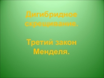 Презентация по биологии на тему Дигибридное скрещивание. Третий закон Менделя.