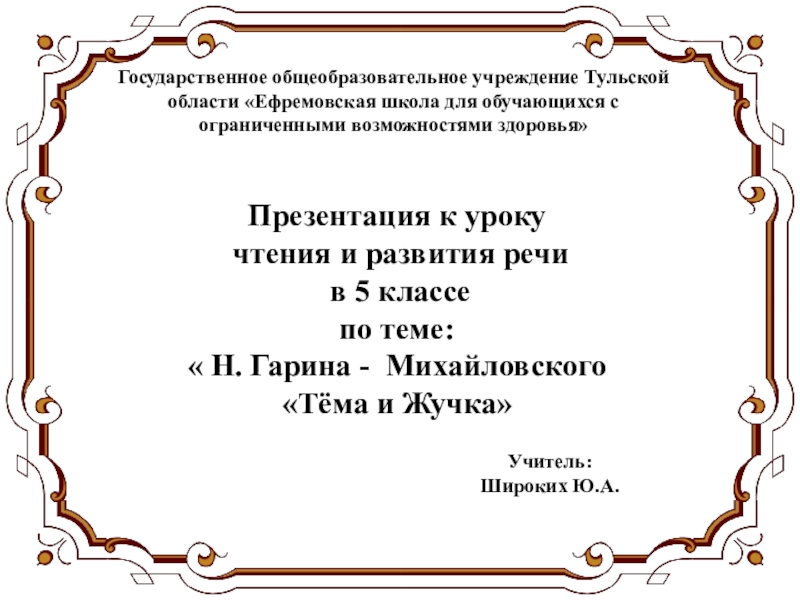 Н г гарин михайловский тема и жучка презентация 3 класс