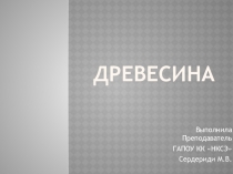 Древесина, источники, химический состав (3 курс)