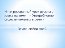 Презентация к интегрированному уроку по русскому языку на тему Употребление существительных в речи