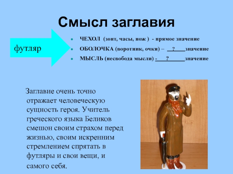 Человек в футляре. Смысл заглавия человек в футляре. Смысл рассказа человек в футляре. Смысл названия рассказа человек в футляре.