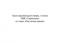 Презентация по окружающему миру на тему Растения зимой (3 класс)