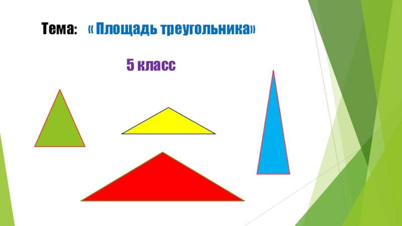 Презентация Презентация по математике на тему  Площадь треугольника ( 5 класс)
