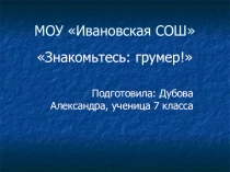 Презентация по профориентации Грумер