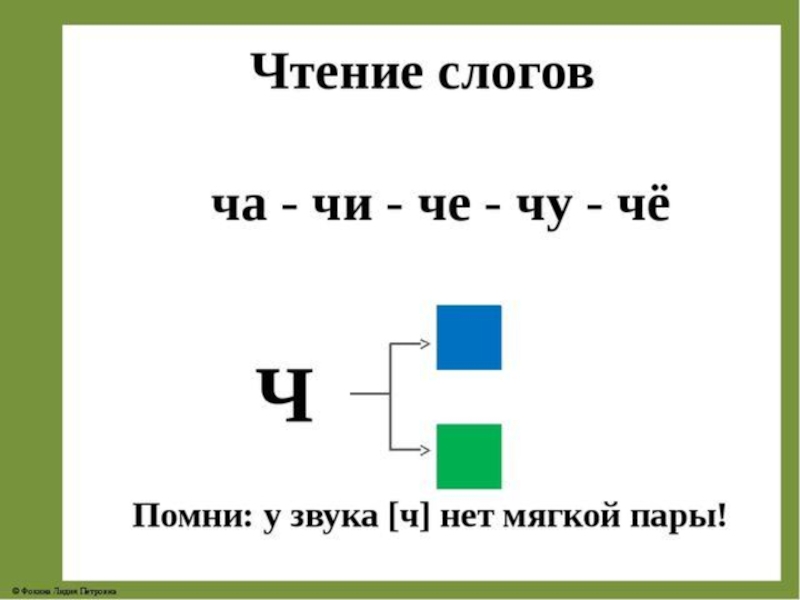 Каким цветом буква ч в схеме