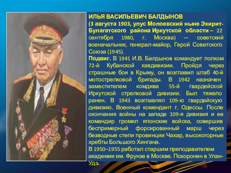 Герои бурятии в великой отечественной войне презентация