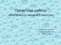 Проектная работа по музыке на тему: Инструменты народного оркестра.