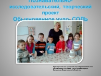 Презентация Познавательно-исследовательский,творческий проект  Обыкновенное чудо- соль