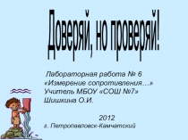 Презентация по физике на тему Измерение сопротивления ( 8 класс)