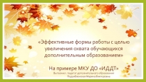 Презентация Эффективные формы работы с целью увеличения охвата обучающихся дополнительным образованием