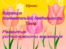 Презентация для урока по коррекции познавательной деятельности в 5 классе. Развитие устойчивости внимания