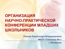 Презентация Организация научно-практической конференции младших школьников