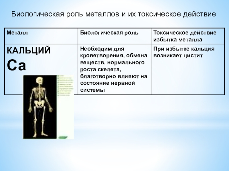 Презентация по химии биологическая роль металлов