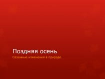 Презентация Поздняя осень к индивидуальному занятию по РС и ФП