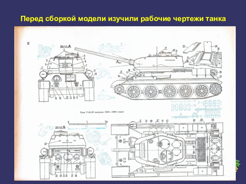 Чертеж танка т 34 с размерами