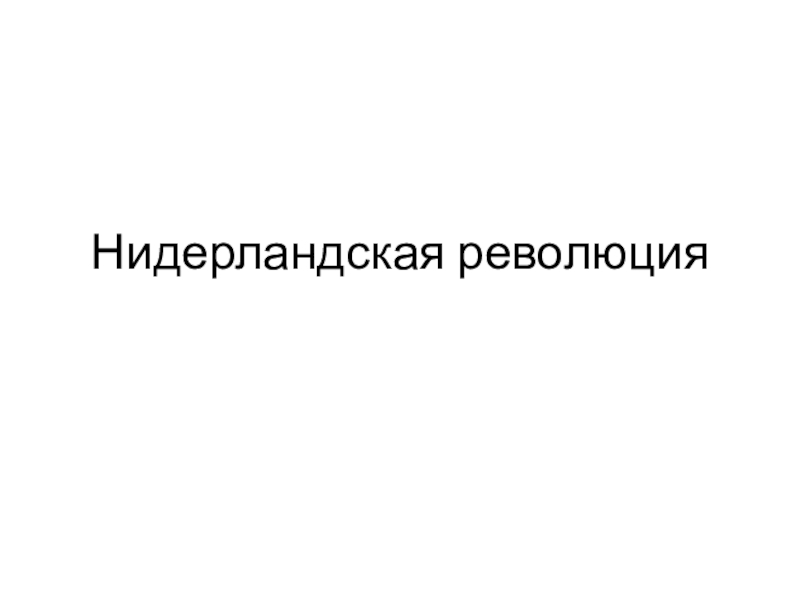 Революция в нидерландах презентация 7 класс