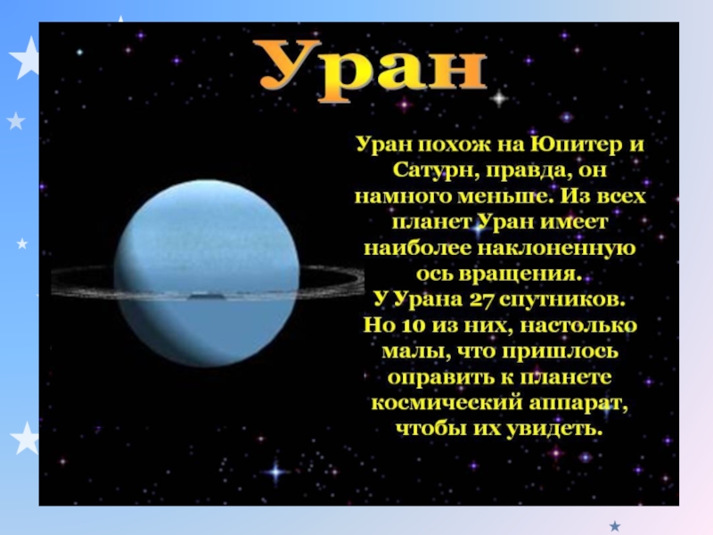 Планеты солнечной системы уран презентация