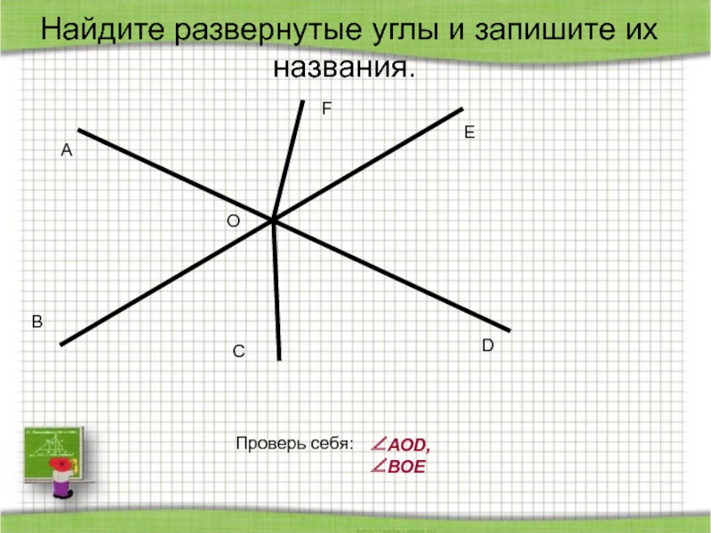 Сколько на рисунке развернутых углов