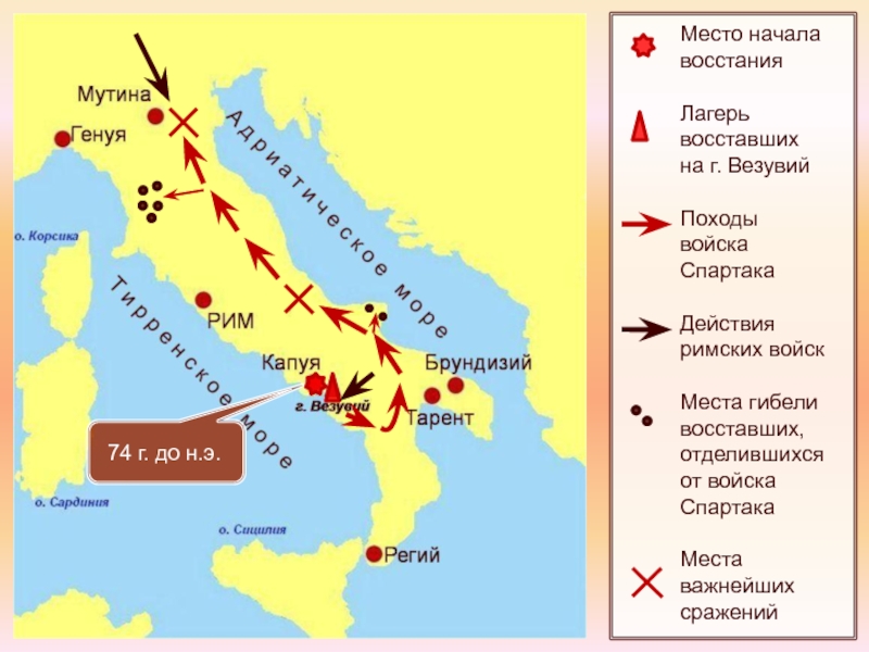 Карта похода спартака