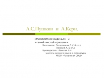 Презентация по литературе на тему Мимолётное виденье и гений чистой красоты