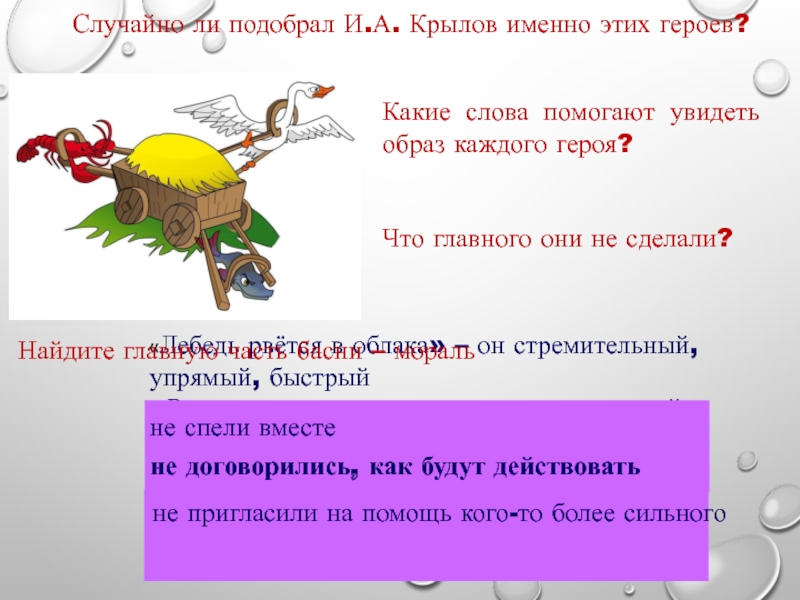 Презентация по чтению 2 класс школа россии крылов лебедь рак и щука