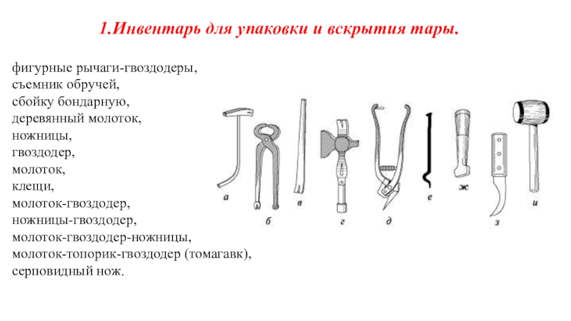 Используемый инвентарь