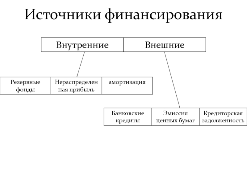 Внешние источники финансирования проекта