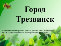 Презентация к классному часу Путешествие в город Трезвинск