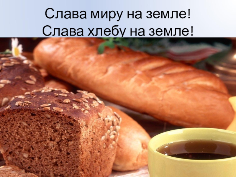 Слава миру на земле! Слава хлебу на земле!