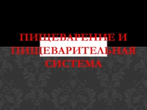 Презентация - пищеварение и пищеварительная система