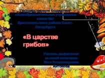 Презентация коррекционно-развивающего занятия В царстве грибов (1 класс, 2 год обучения, ОВЗ)