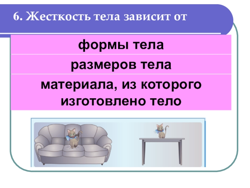 Зависит от материала. Жесткость тела зависит. От чего зависит жесткость тела. Жёсткость является характеристикой данного тела и зависит от.... Жесткость тела зависит от его формы и размеров.