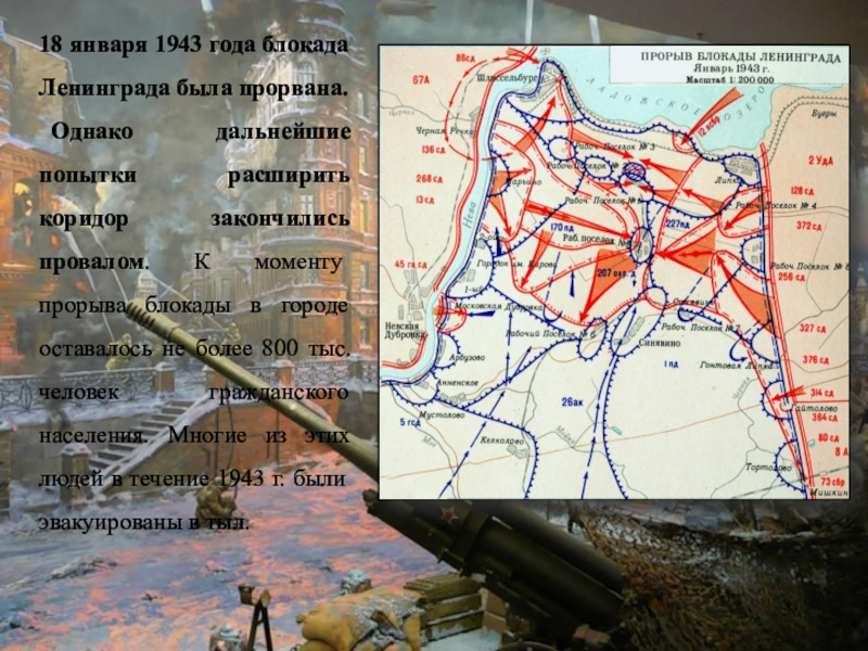 В каком году прорвали блокаду. Прорыв блокады Ленинграда 18 января 1943. Январь 1943 прорыв блокады Ленинграда. Ленинградский фронт прорыв блокады. 18 Января 1943 прорвана блокада.
