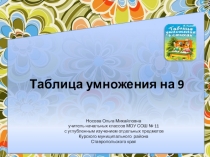 Презентация по теме Таблица умножения на 9 в стихах
