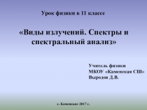 Презентация к уроку Виды излучений. Спектры и спектральный анализ