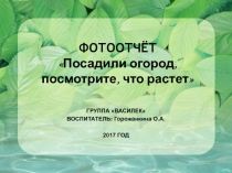 Презентация для дошкольников Посадили огород, посмотрите, что растет