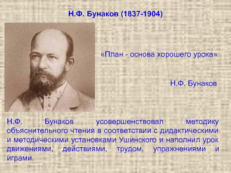 Николай федорович бунаков презентация