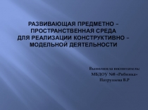 Развивающая предметно пространственная среда