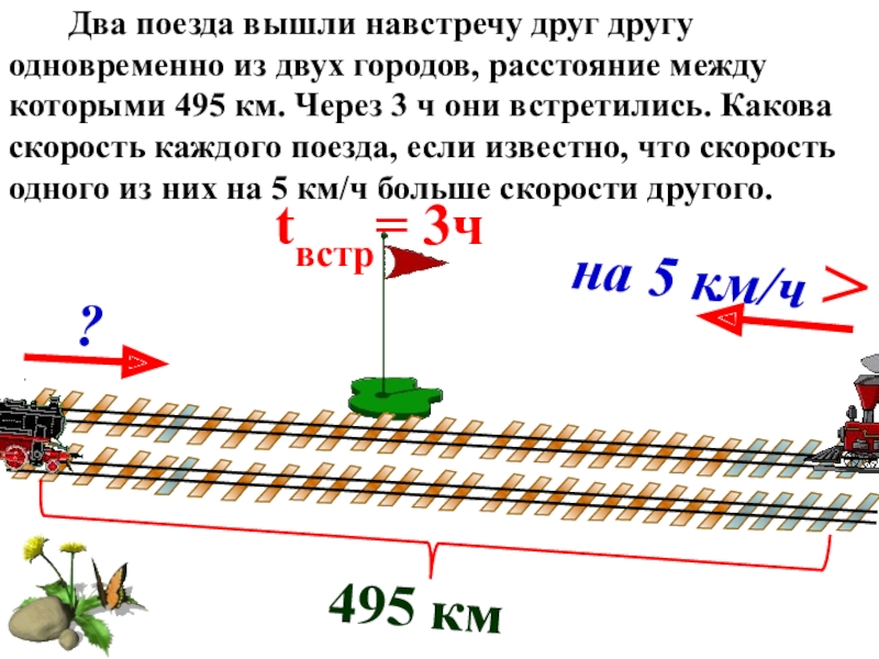 Из двух городов одновременно вышли навстречу