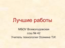 Презентация по технологии Лучшие работы