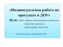 Организация индивидуальной работы на прогулке в ДОУ