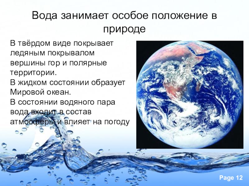 Удивительные свойства воды проект по физике 7