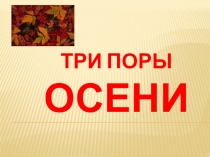 Литературная гостиная Три поры осени