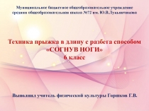 Презентация по физической культуре на тему Техника прыжка в длину с разбега ( 6 класс)