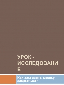Презентация урока по окружающему миру Как заставить шишку закрыться.