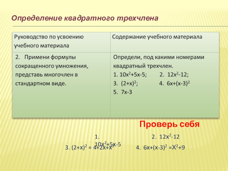 Калькулятор квадратного трехчлена. Определение квадратного трехчлена. Общий вид квадратного трёхчлена. Квадратный трехчлен примеры.