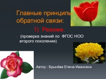 Презентация Принципы обратной связи