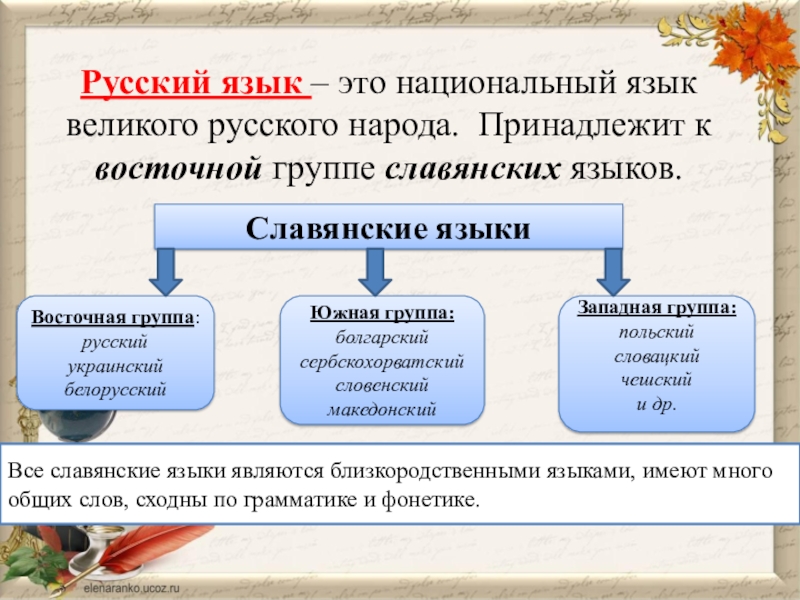 Русский язык среди других языков мира презентация