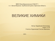 Проект по химии на тему Великие химики